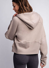 French Terry Cropped Zip Hoodie - 3 Colors!